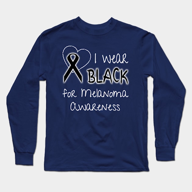 I Wear Black for Melanoma Awareness Ribbon Graphic product Long Sleeve T-Shirt by nikkidawn74